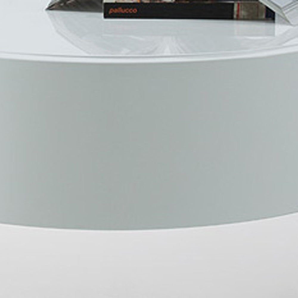 White Lacquer Round Nightstand