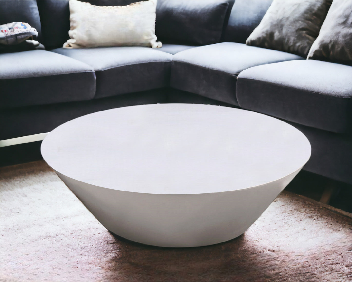 Grey Glass Coffee Table w/ A Swivel Compartment