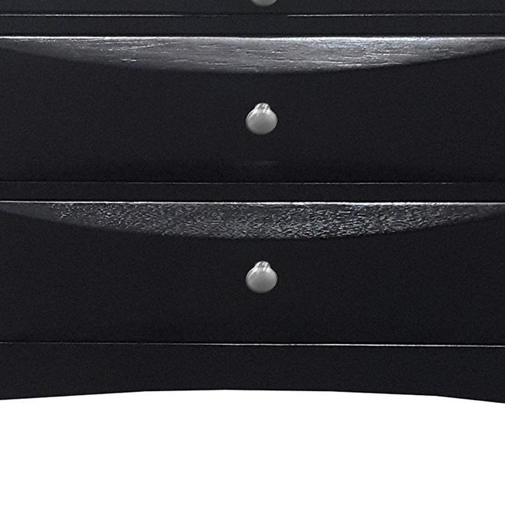 Black Three Drawer Nightstand