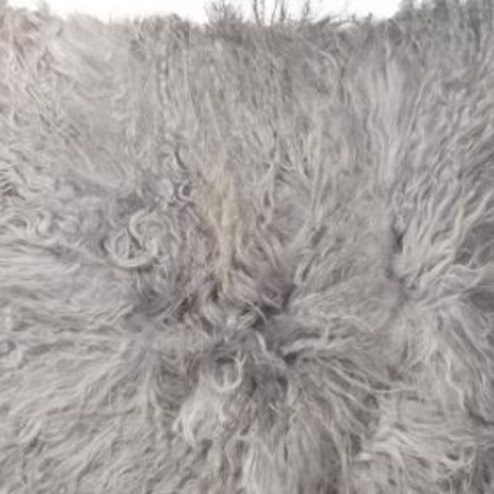 Gray Sheepskin Pillow