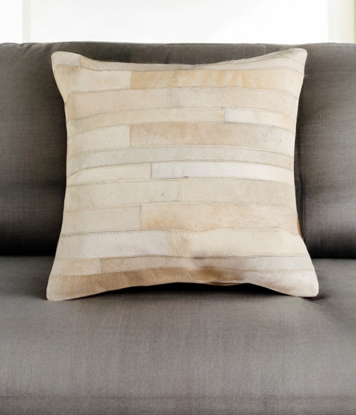 Tan Cowhide Pillow