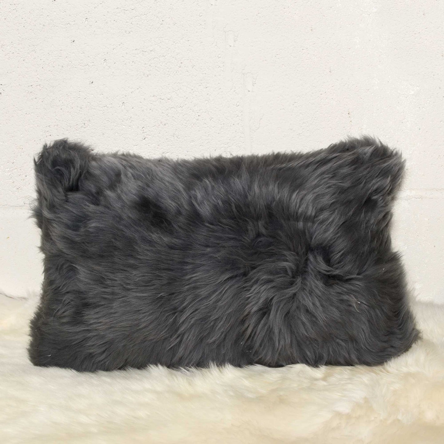 Gray Sheepskin Pillow