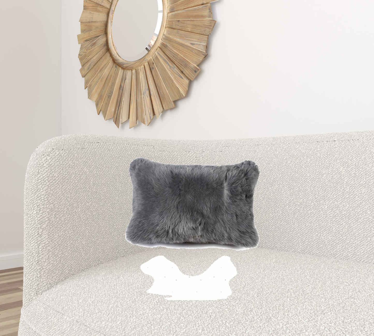 Gray Sheepskin Pillow