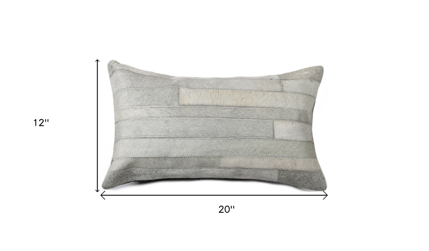 Gray Cowhide Pillow