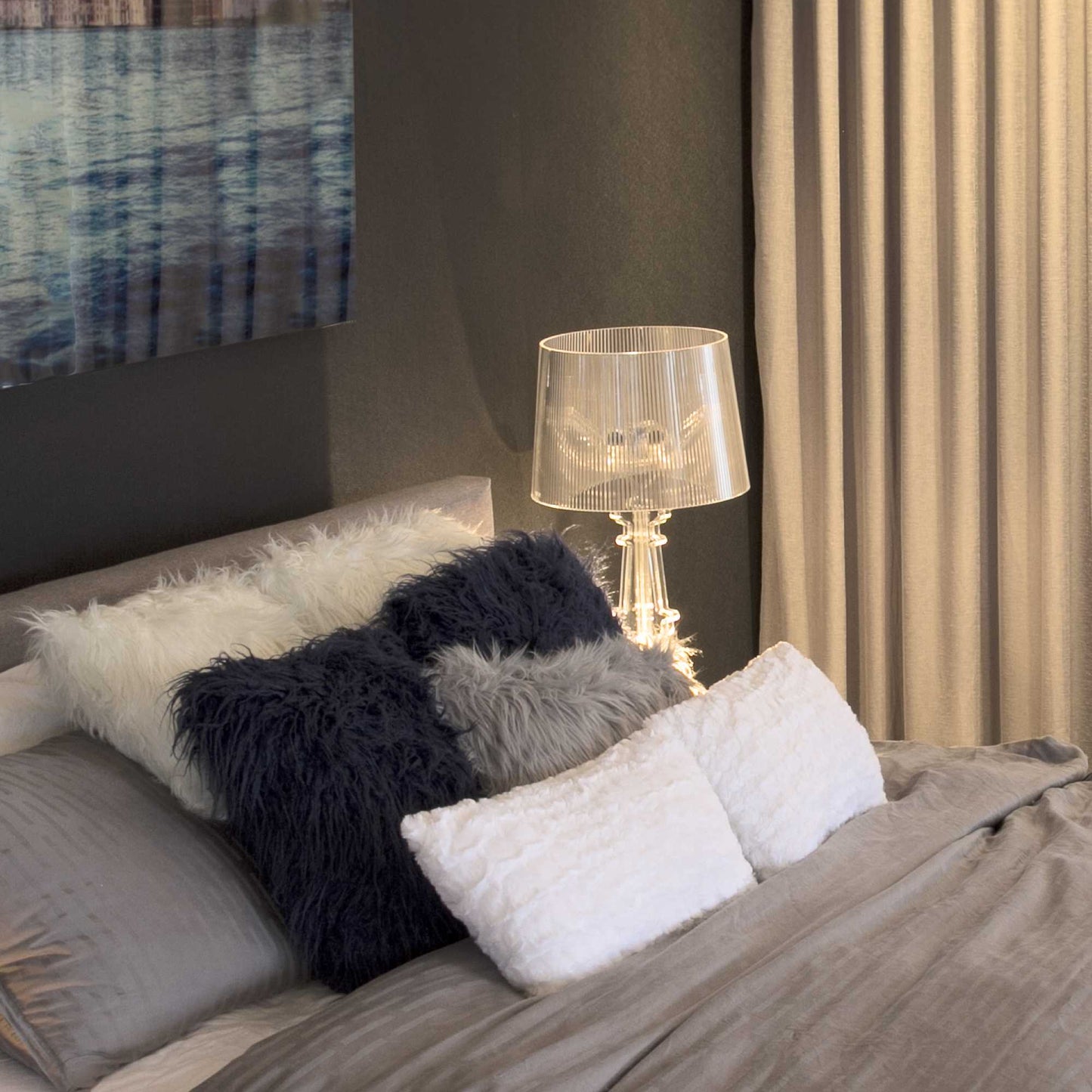 Ivory Faux Fur Pillow