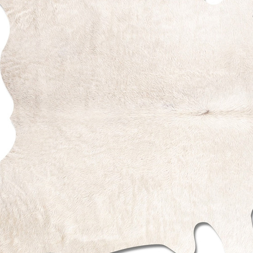 5 x 7 Off White Cowhide Rug