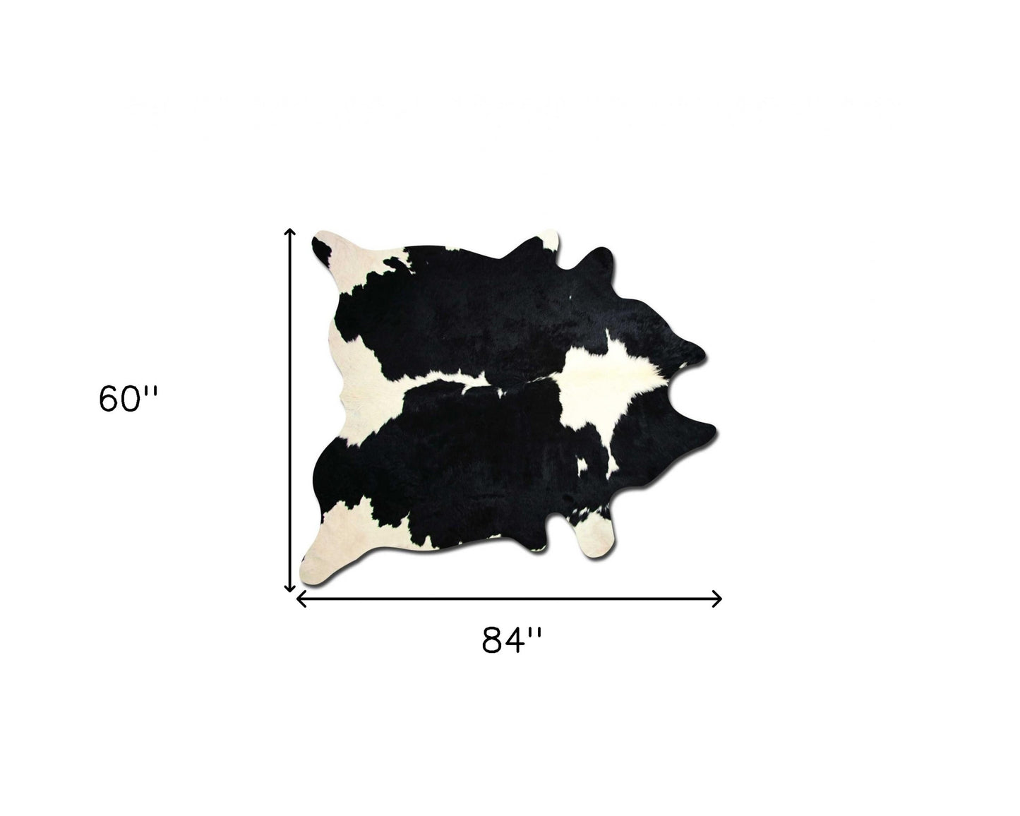 5 x 7 Black & White Cowhide Rug