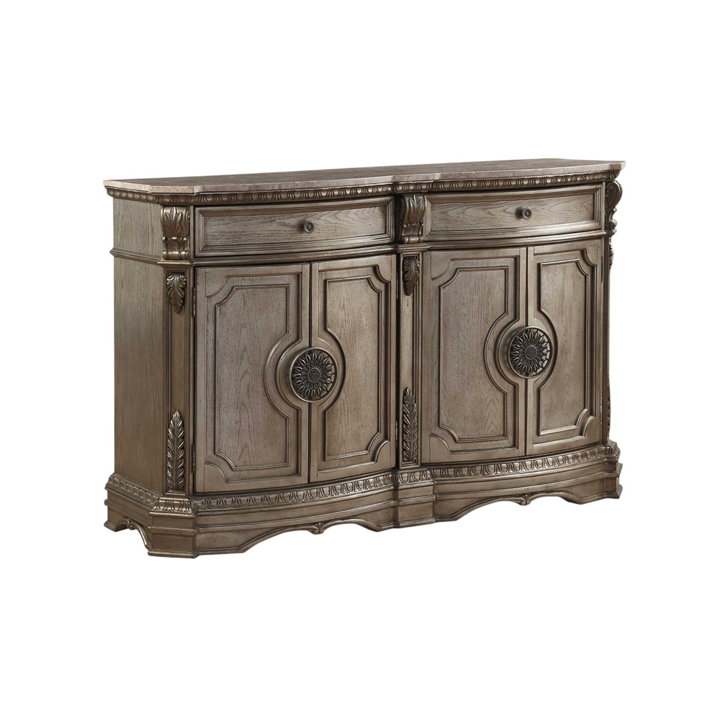 Champagne Solid Wood 2 Drawer Server