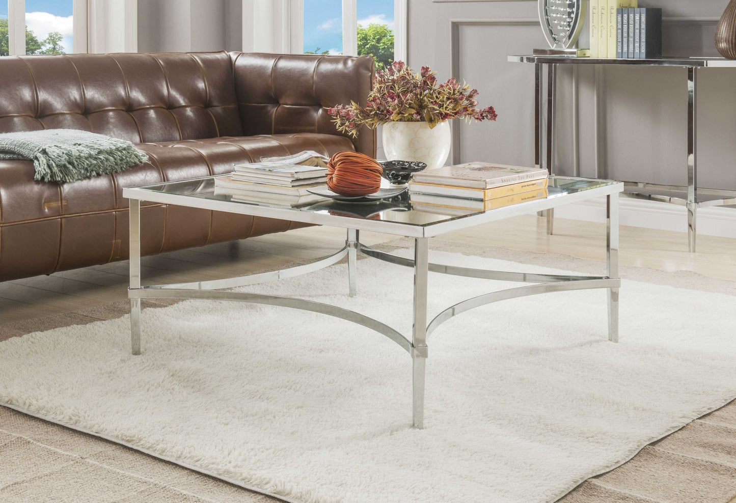 Chrome & Mirrored Coffee Table