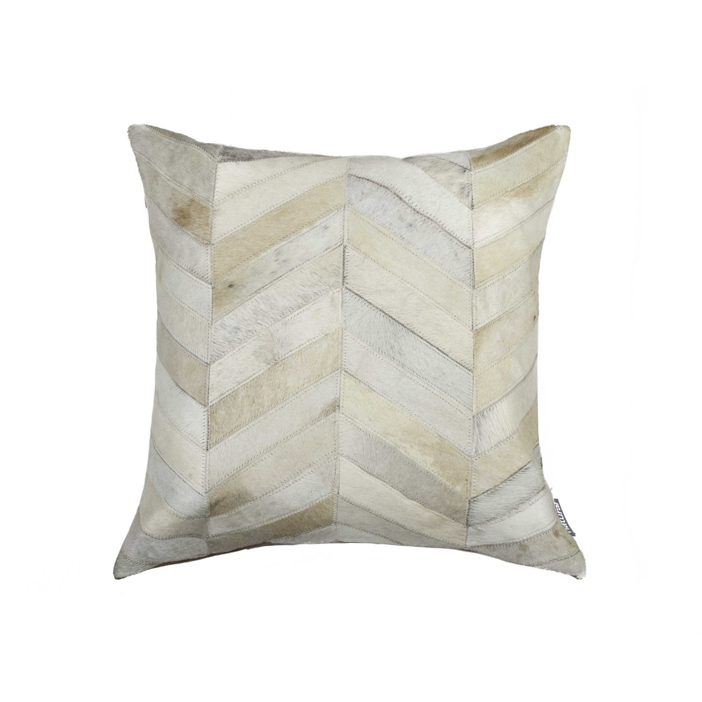 Natural Chevron Cowhide Pillow
