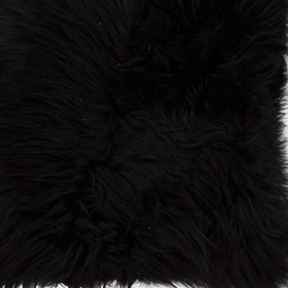 Black Sheepskin Pillow