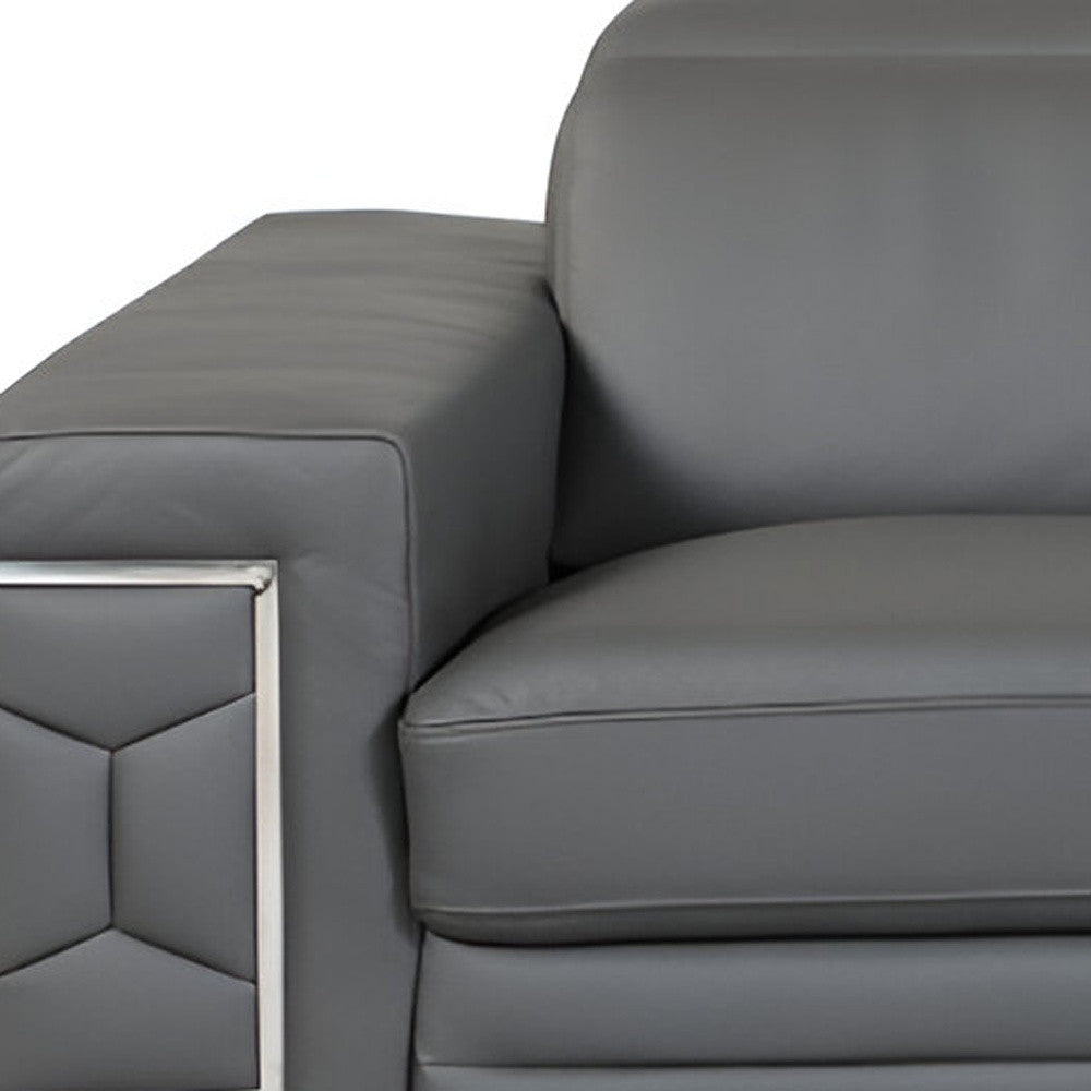 Dark Gray Italian Leather Sofa