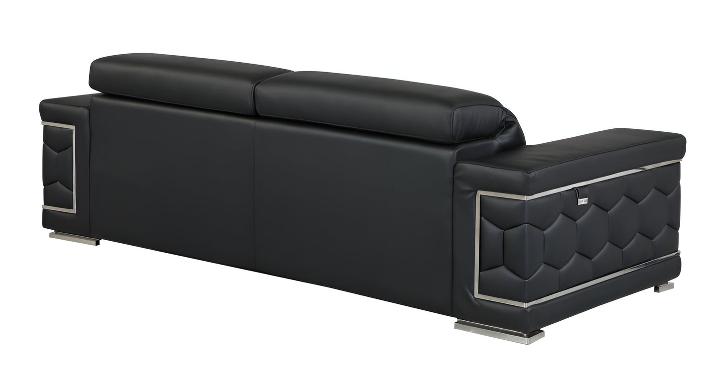 Black Italian Leather Sofa