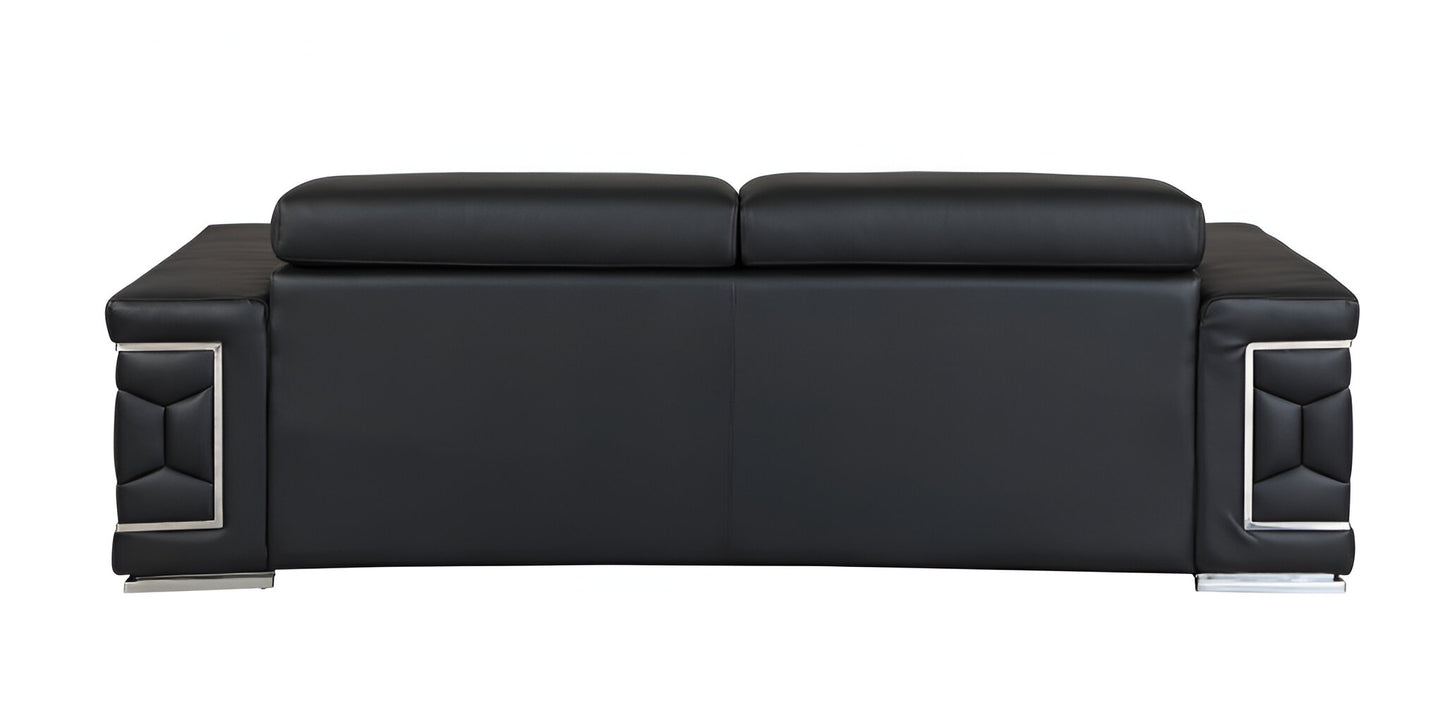 Black Italian Leather Sofa
