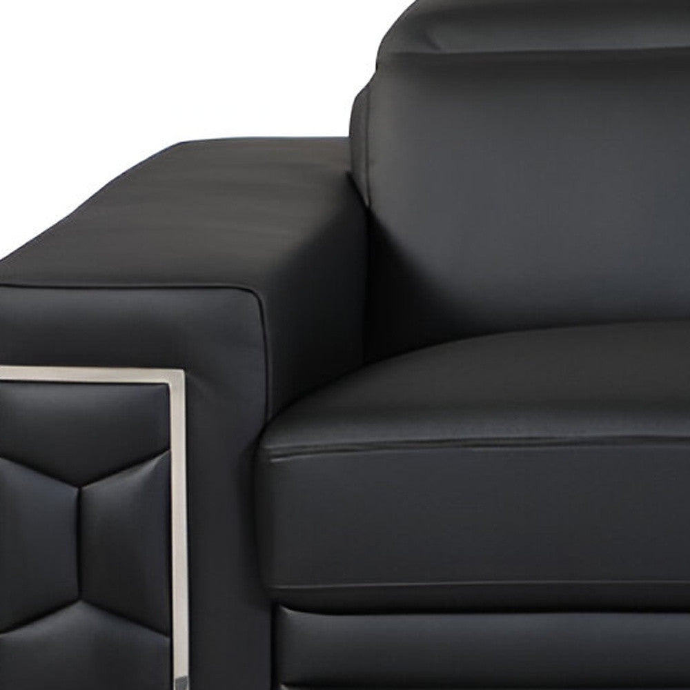 Black Italian Leather Sofa
