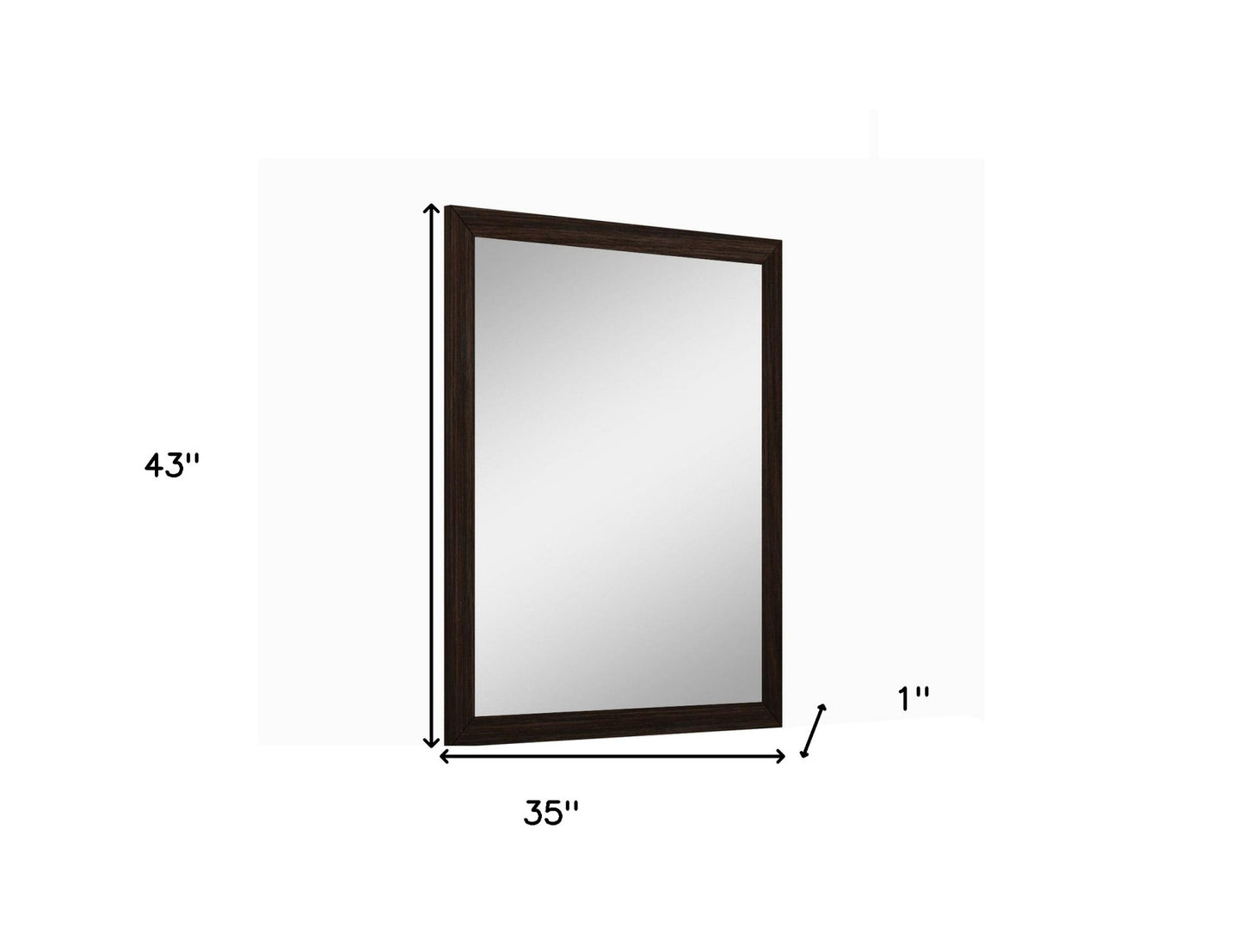 Dark Brown Framed Dresser Mirror