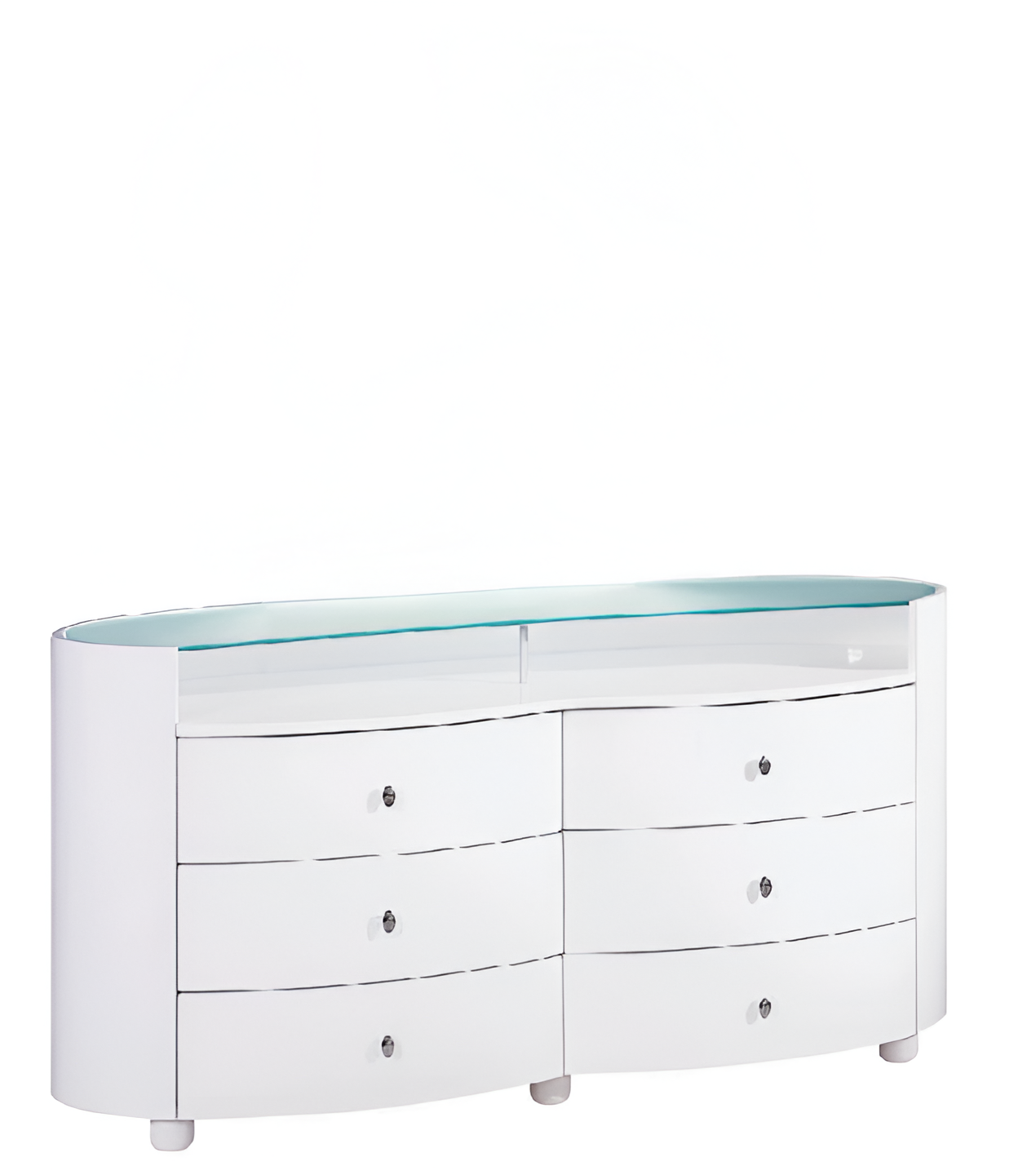 Gray Solid Wood 6-Drawer Chest