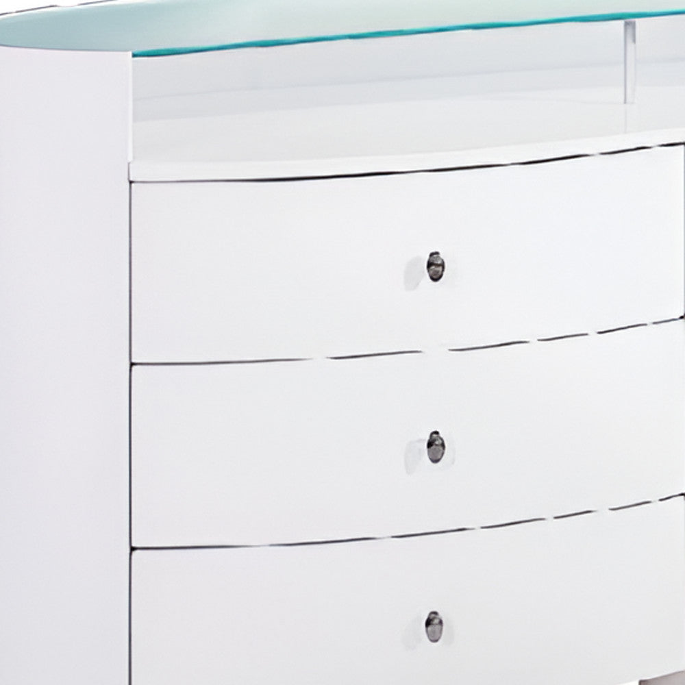 Gray Solid Wood 6-Drawer Chest