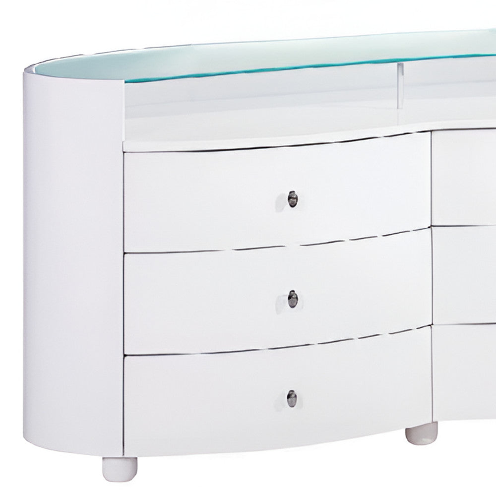 Gray Solid Wood 6-Drawer Chest