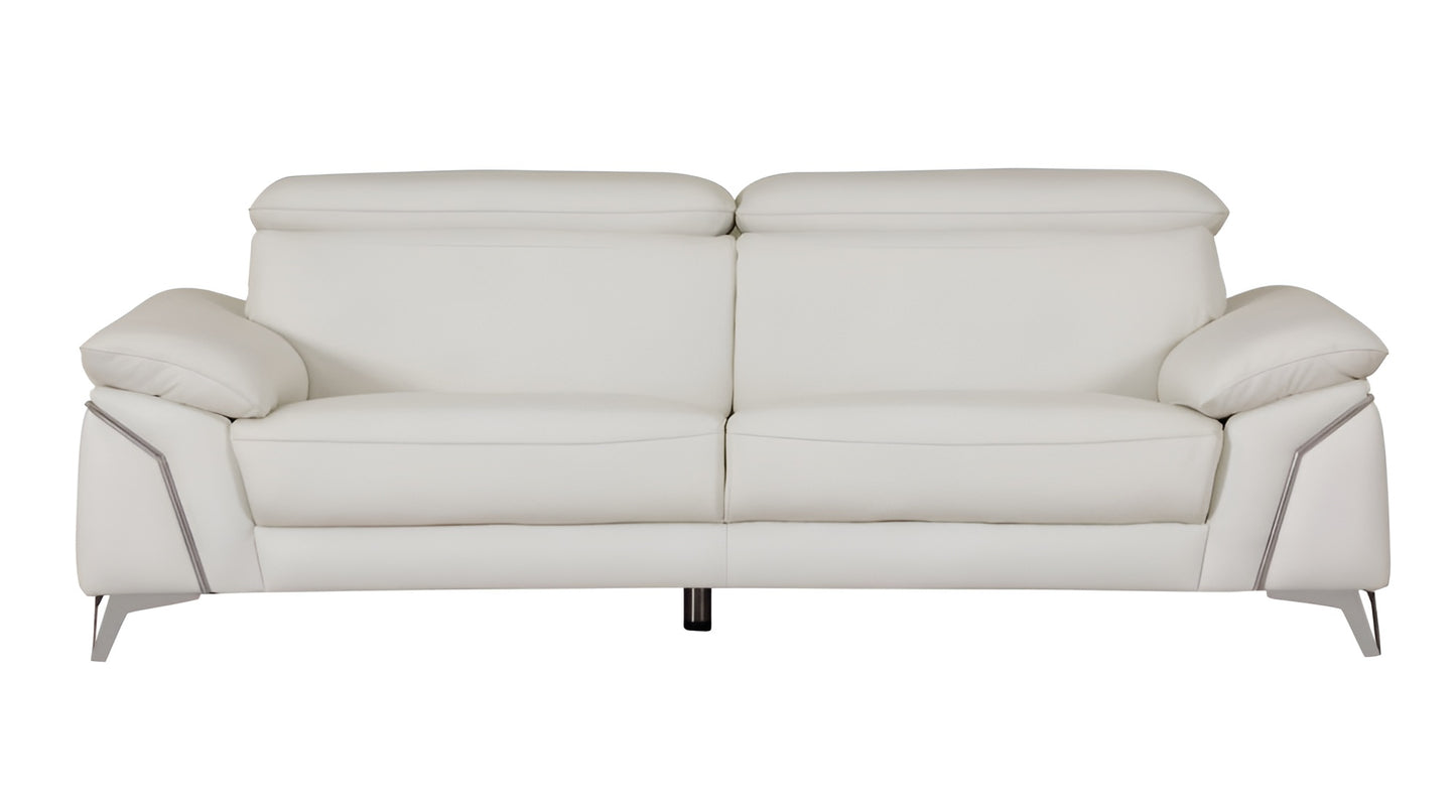 White Italian Leather Sofa