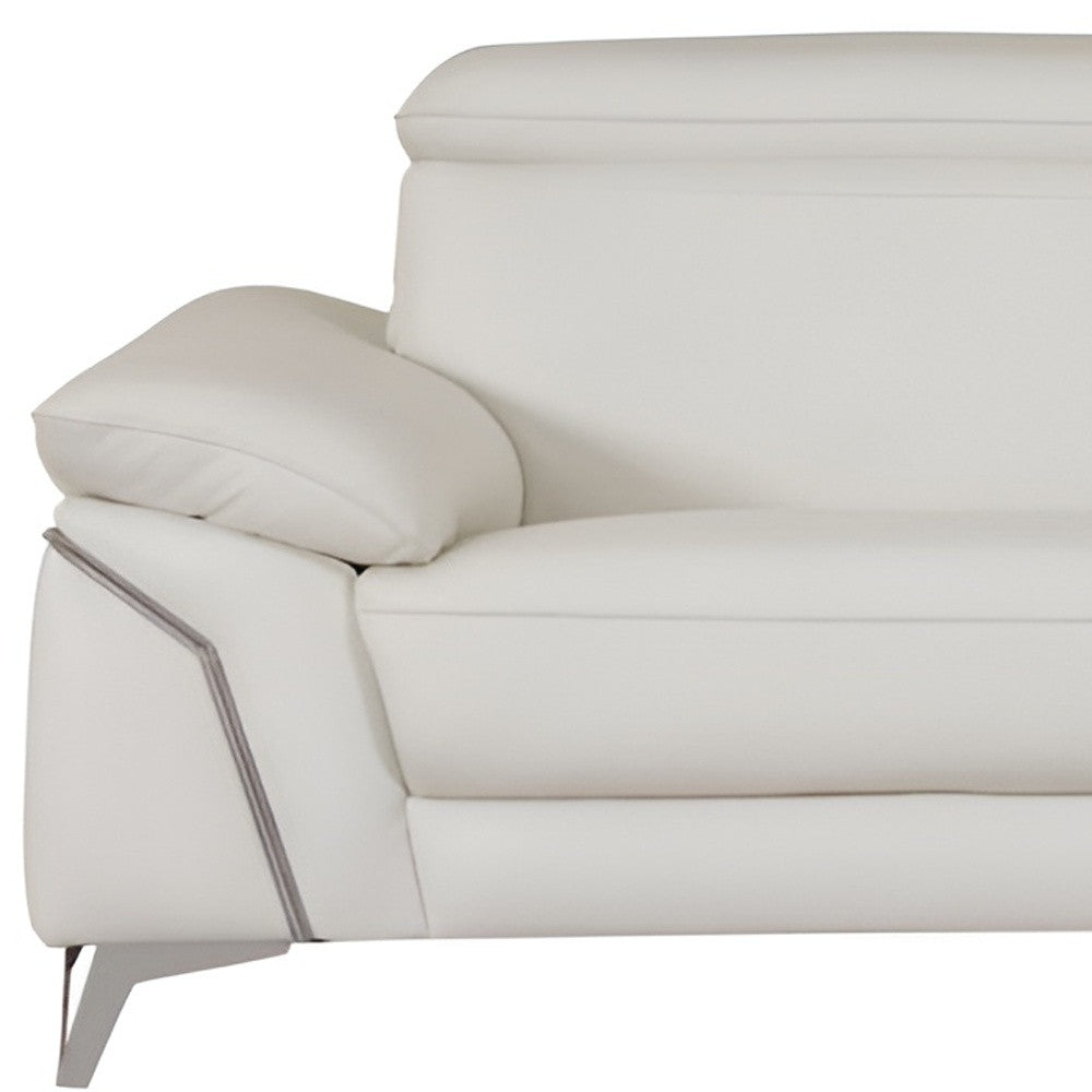 White Italian Leather Sofa