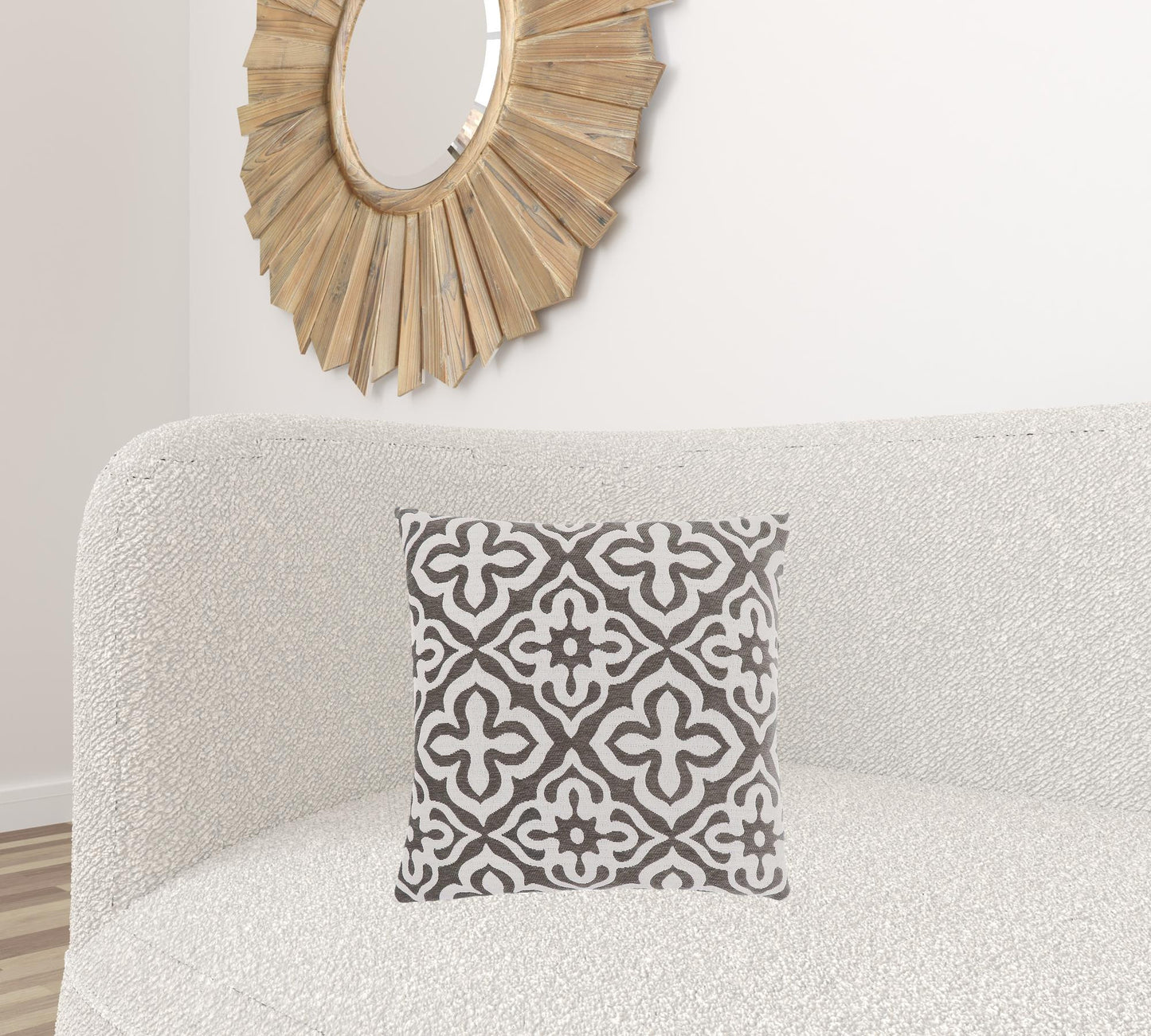 Taupe Geometric Pillow