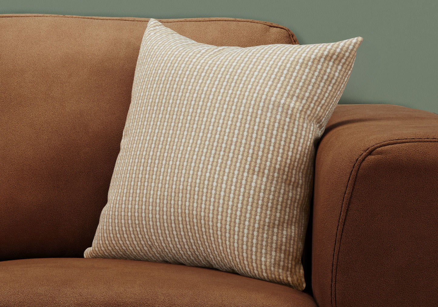Taupe Striped Pillow