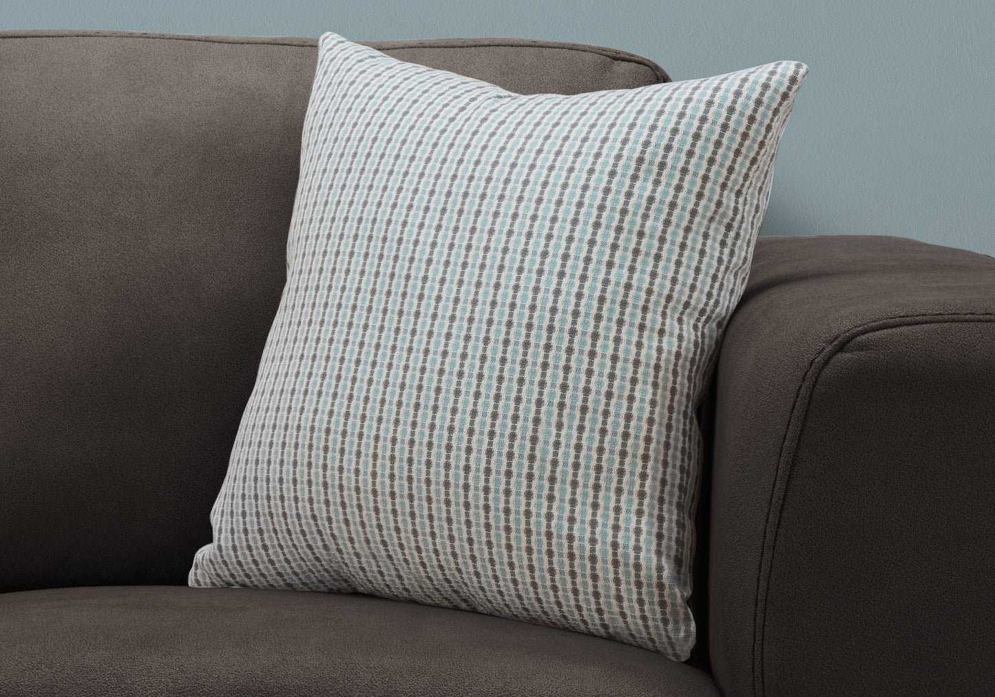 Blue & Gray Striped Pillow