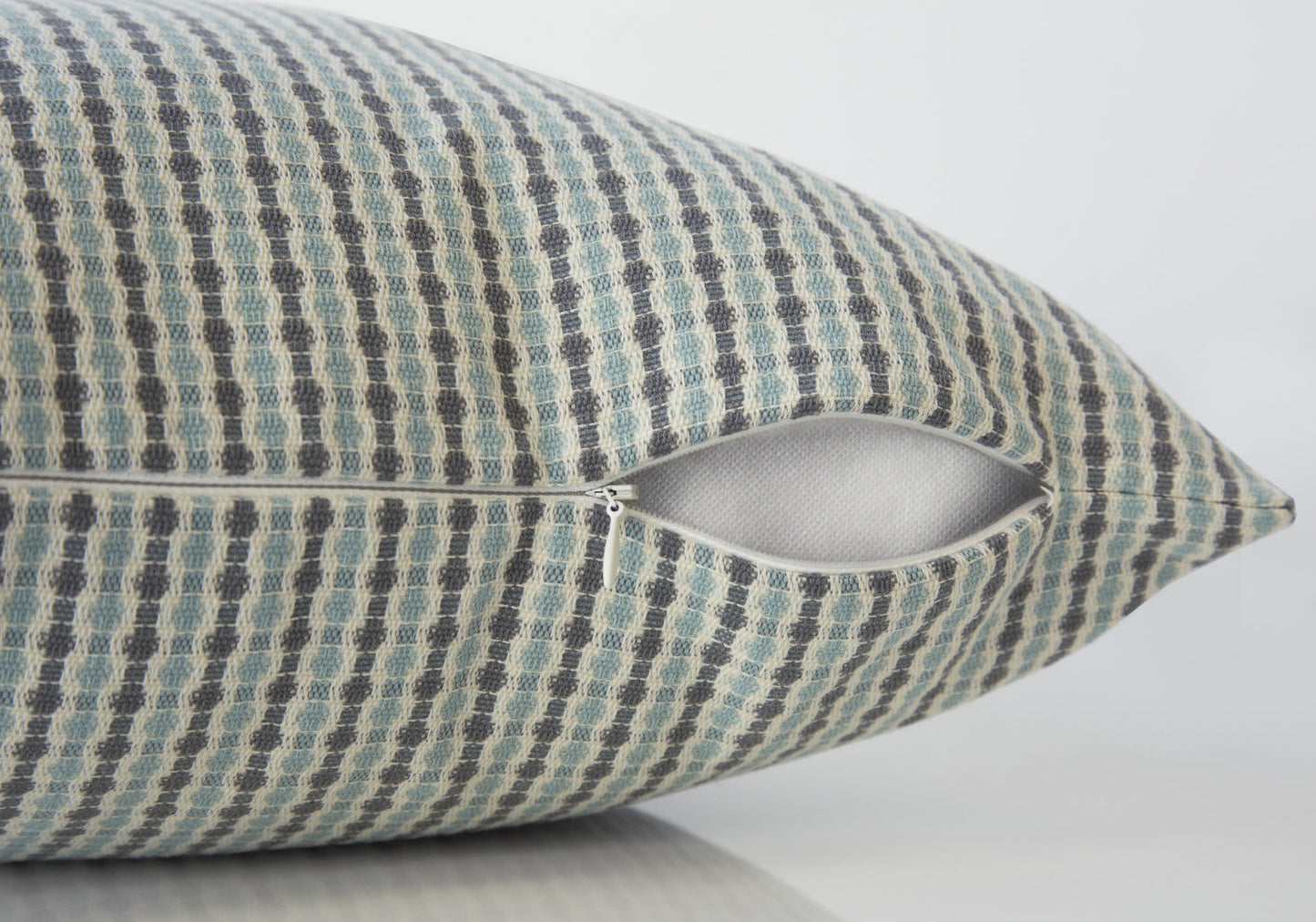 Blue & Gray Striped Pillow