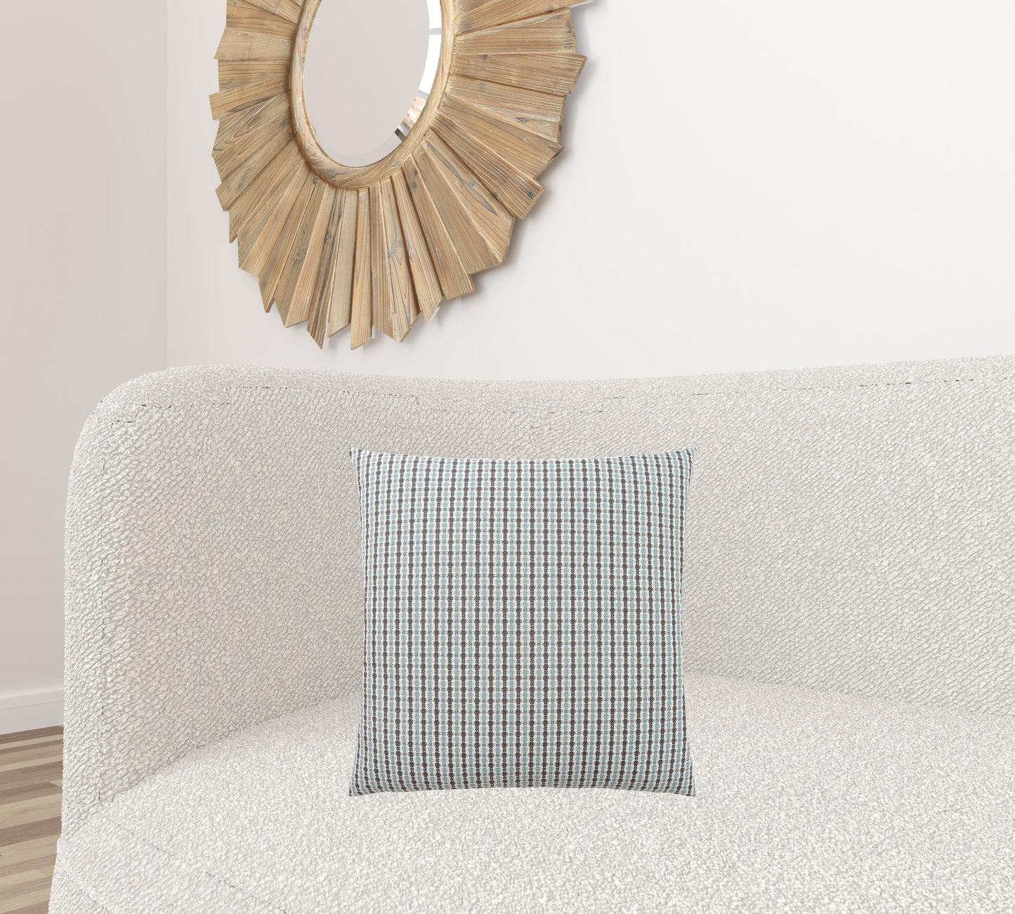 Blue & Gray Striped Pillow