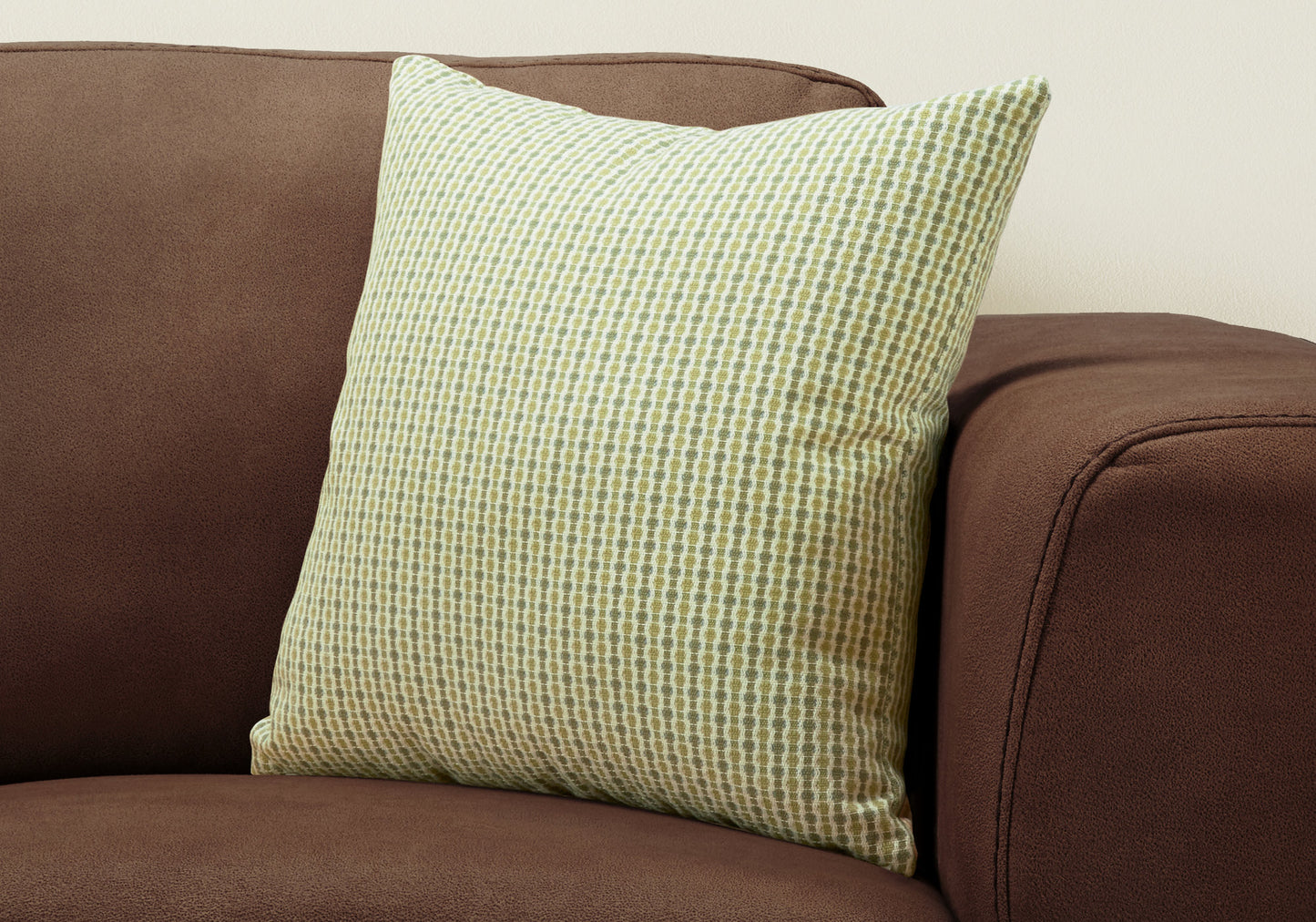 Green & White Striped Pillow