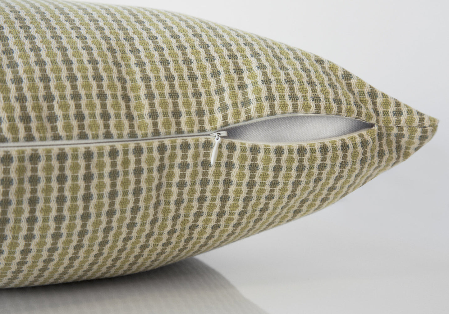 Green & White Striped Pillow
