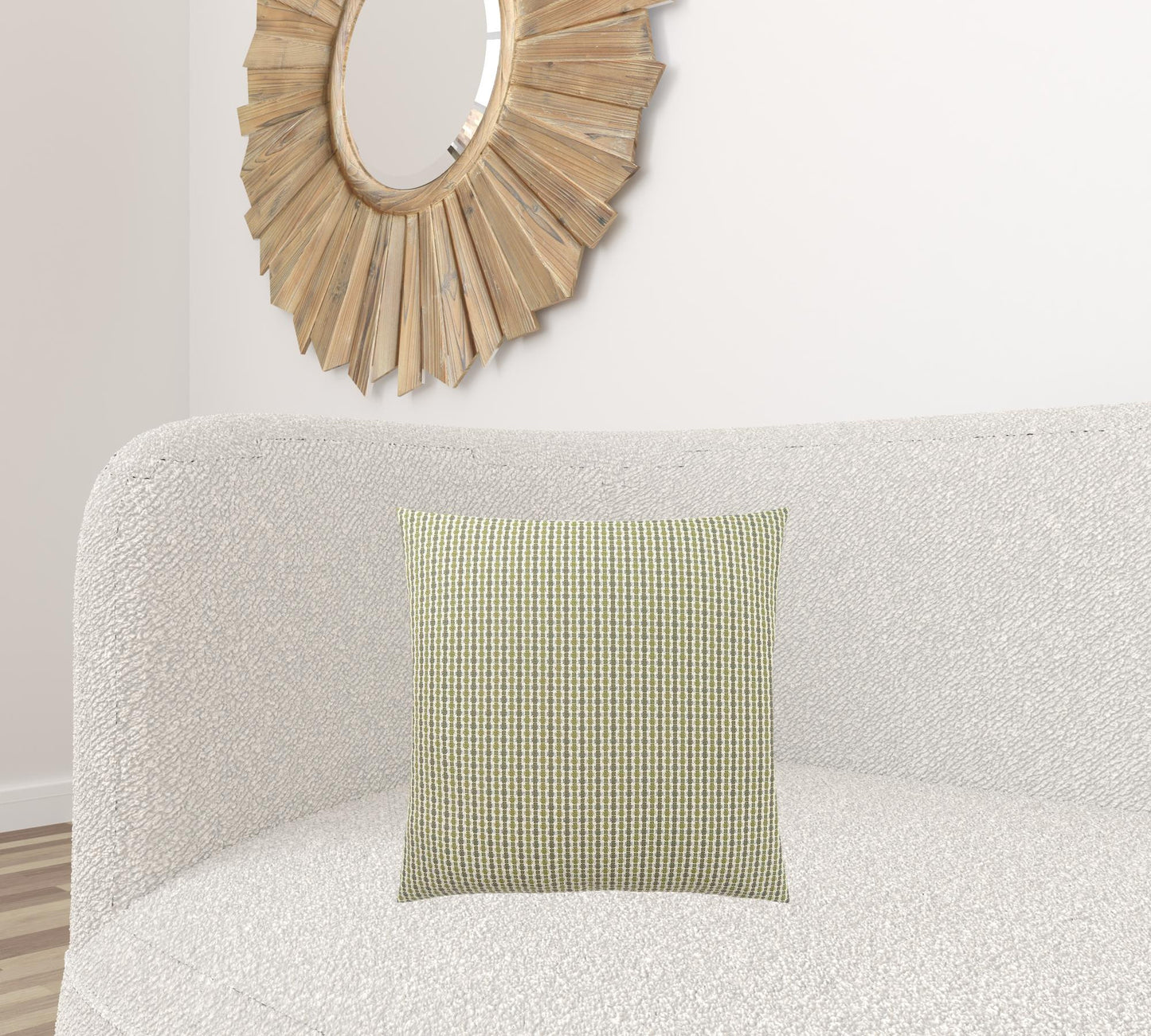 Green & White Striped Pillow