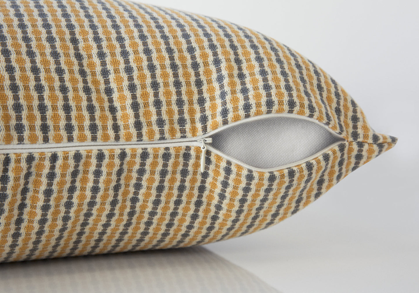 Gray & Gold Striped Pillow