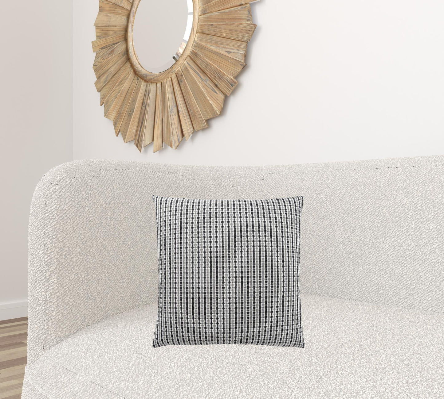 Black Gray & White Striped Pillow