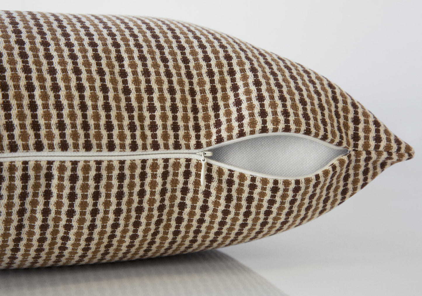 Brown & White Striped Pillow