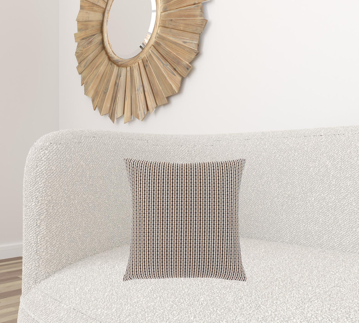 Brown & White Striped Pillow