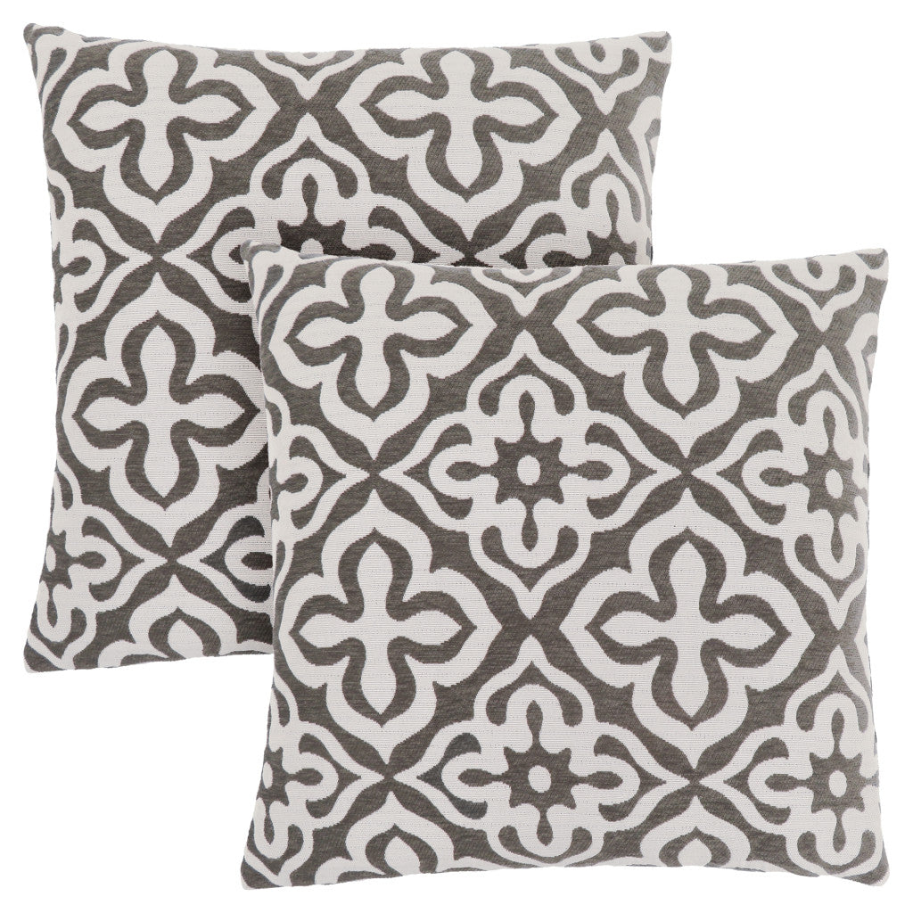 Taupe Geometric Pillow