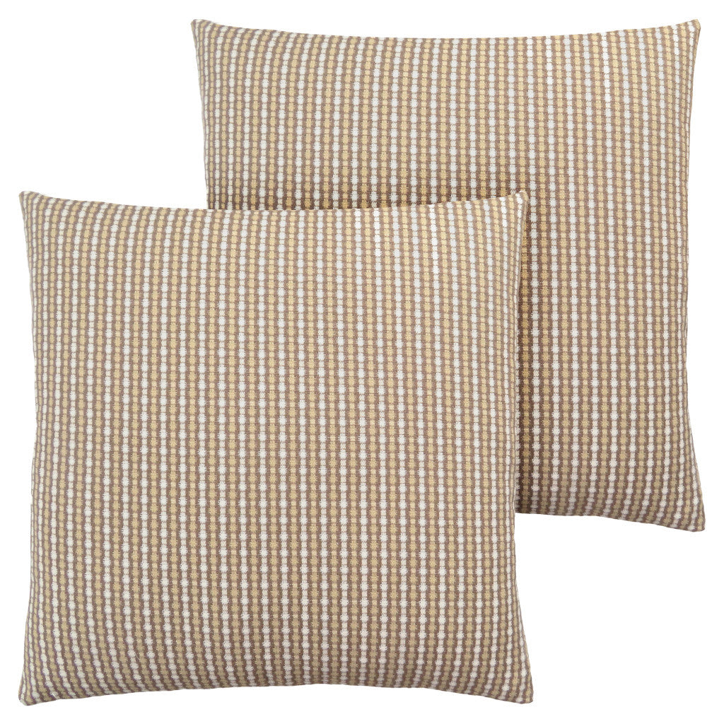 Taupe Striped Pillow