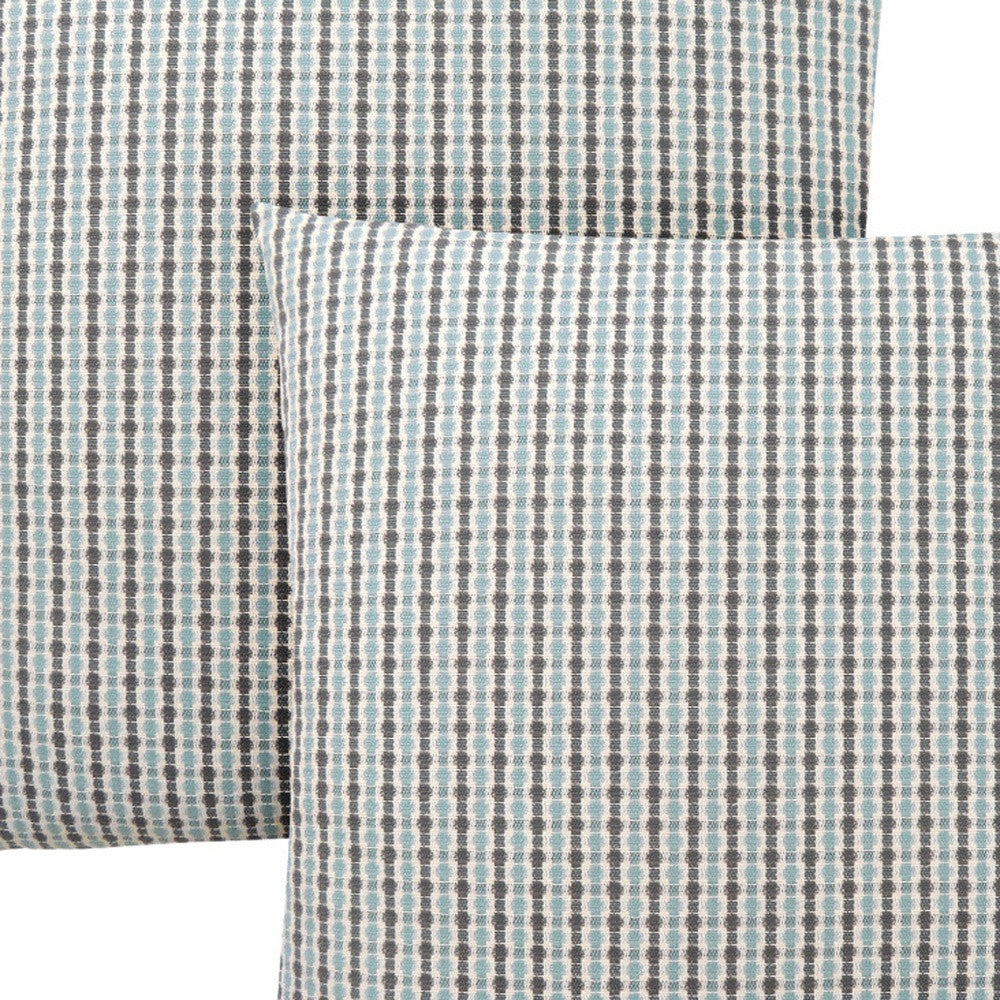 Blue & Gray Striped Pillow