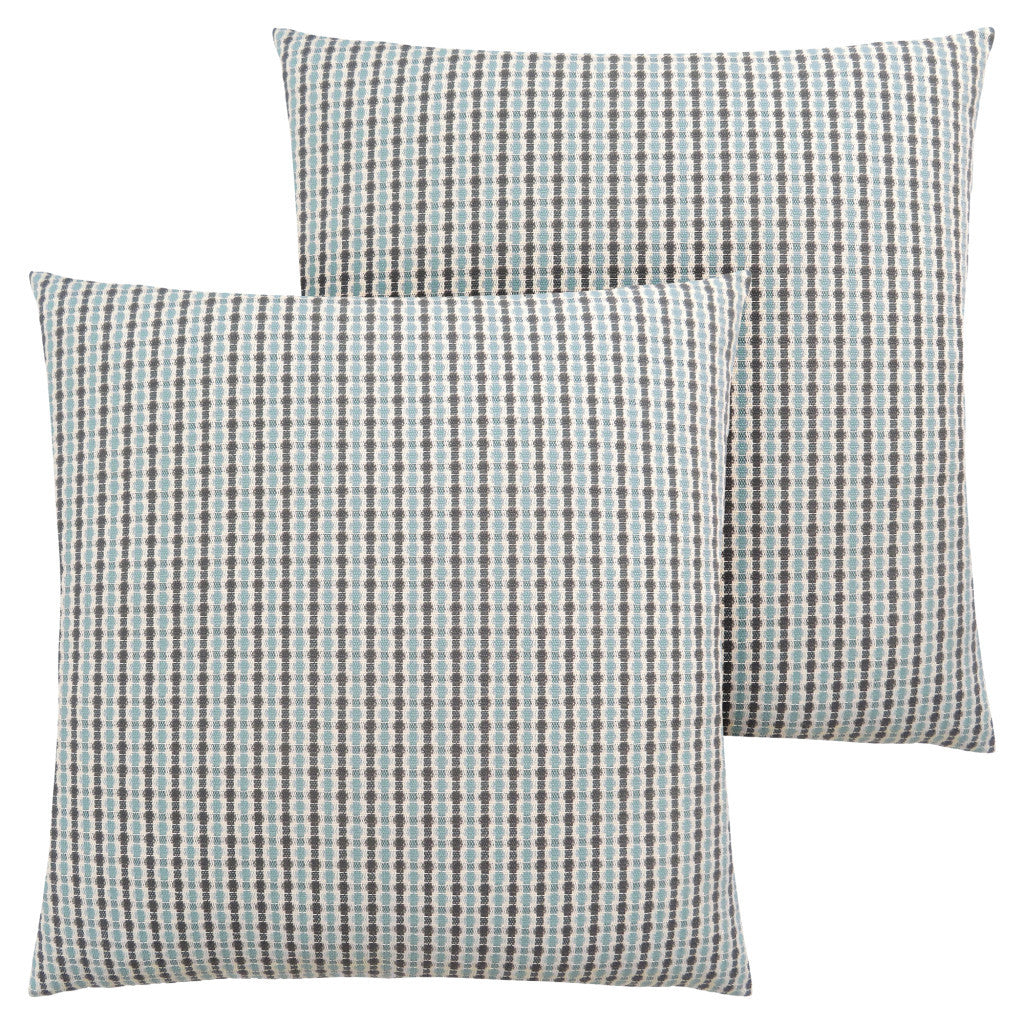 Blue & Gray Striped Pillow