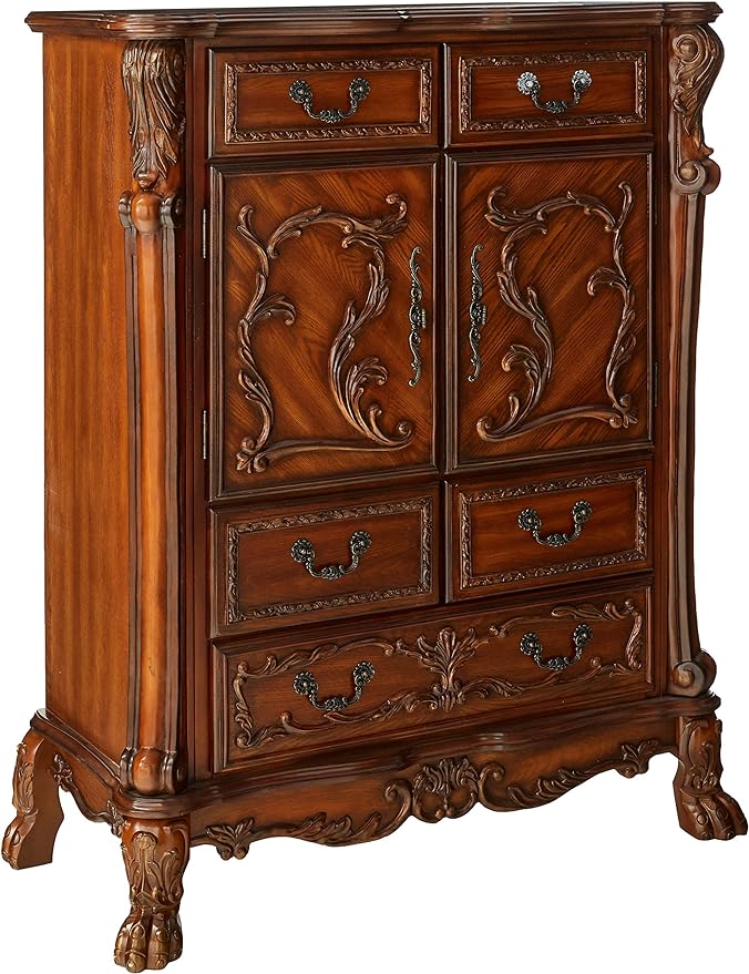 Gray Solid Wood 7-Drawer Dresser