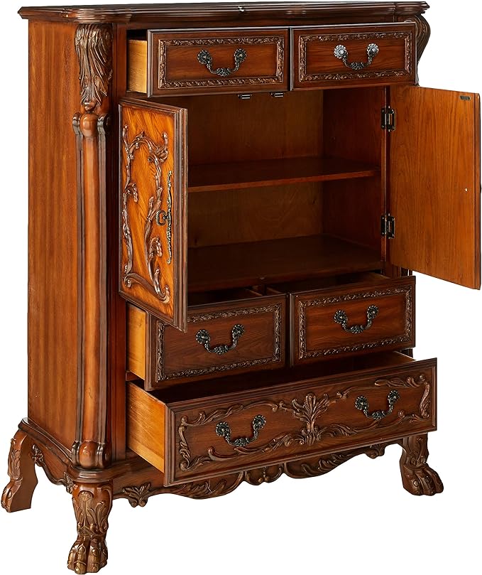Gray Solid Wood 7-Drawer Dresser