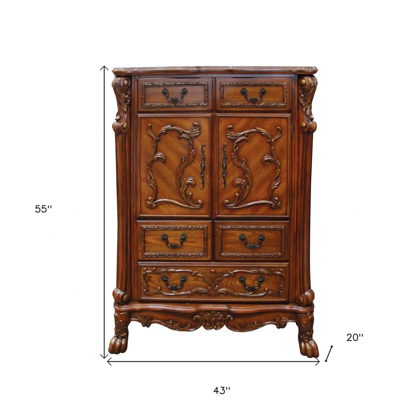 Gray Solid Wood 7-Drawer Dresser