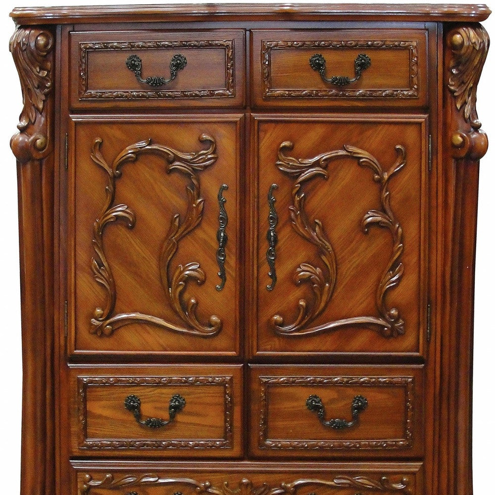 Gray Solid Wood 7-Drawer Dresser