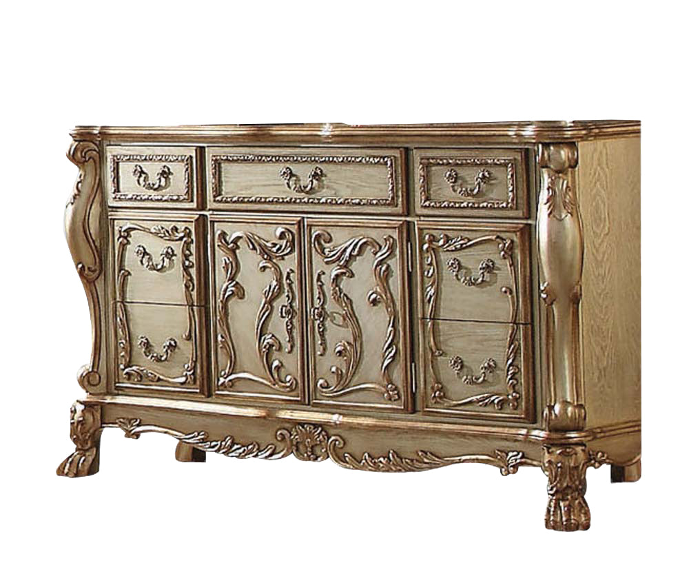 Black Solid Wood 7-Drawer Dresser
