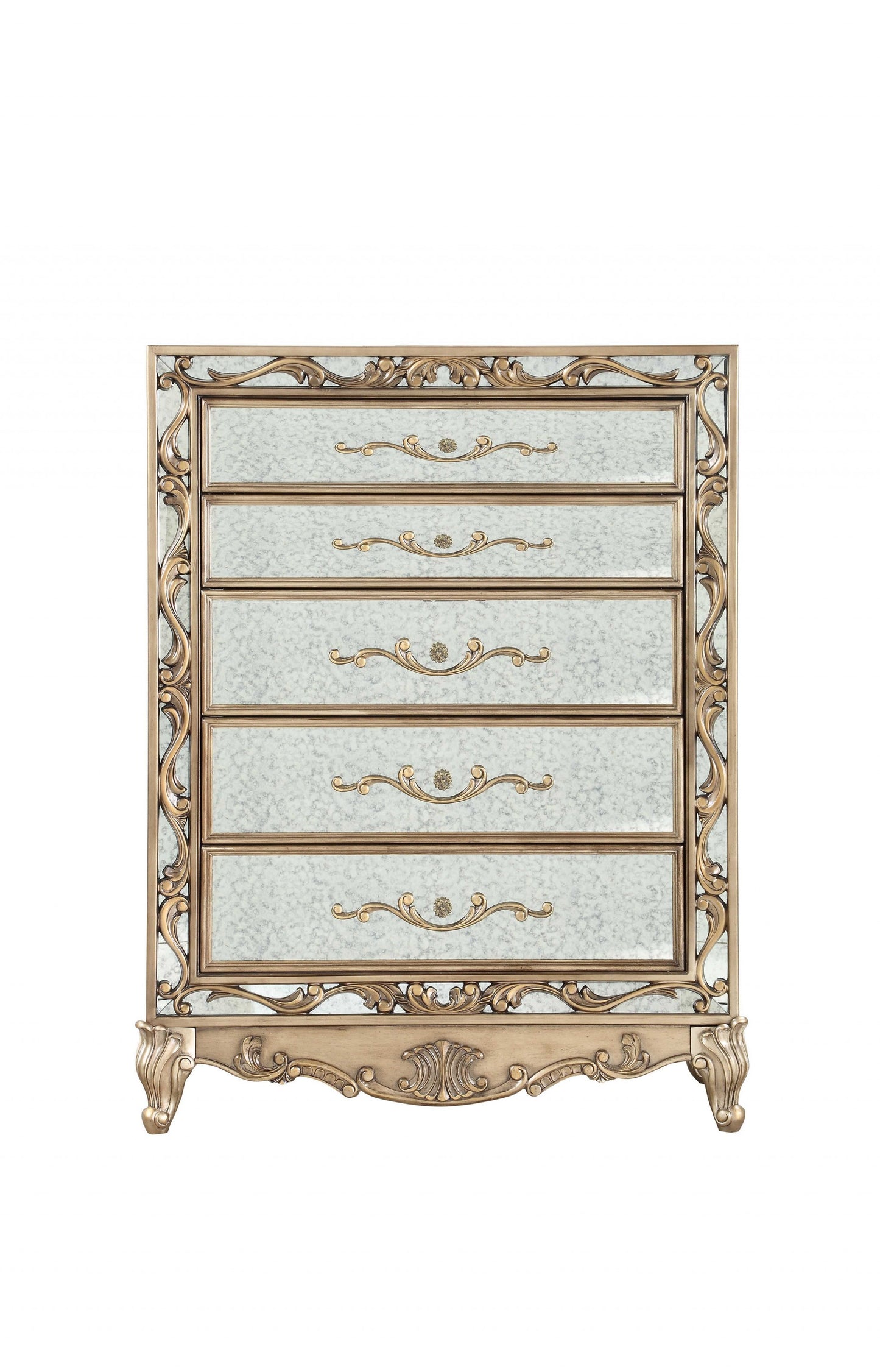 Dark Brown Solid Wood 5-Drawer Chest
