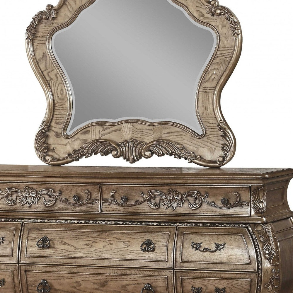 Brown and Black Solid Wood 6-Drawer Double Dresser