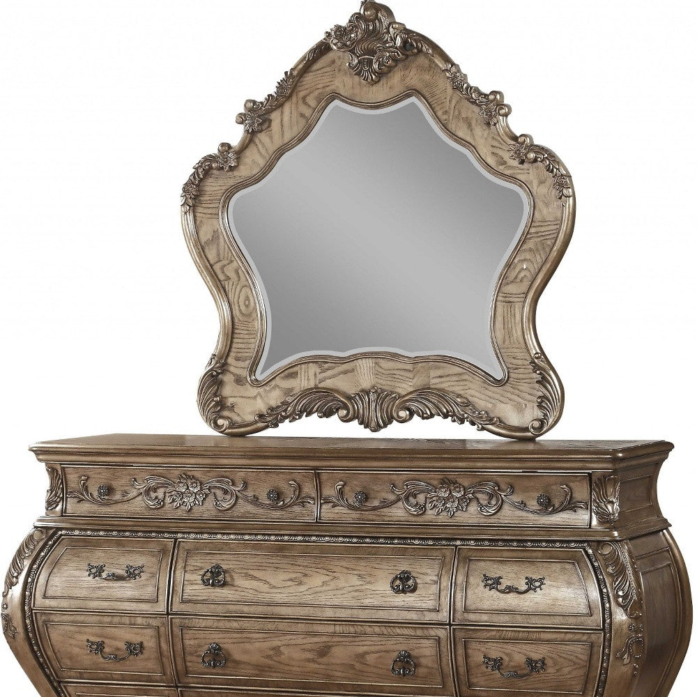 Brown and Black Solid Wood 6-Drawer Double Dresser