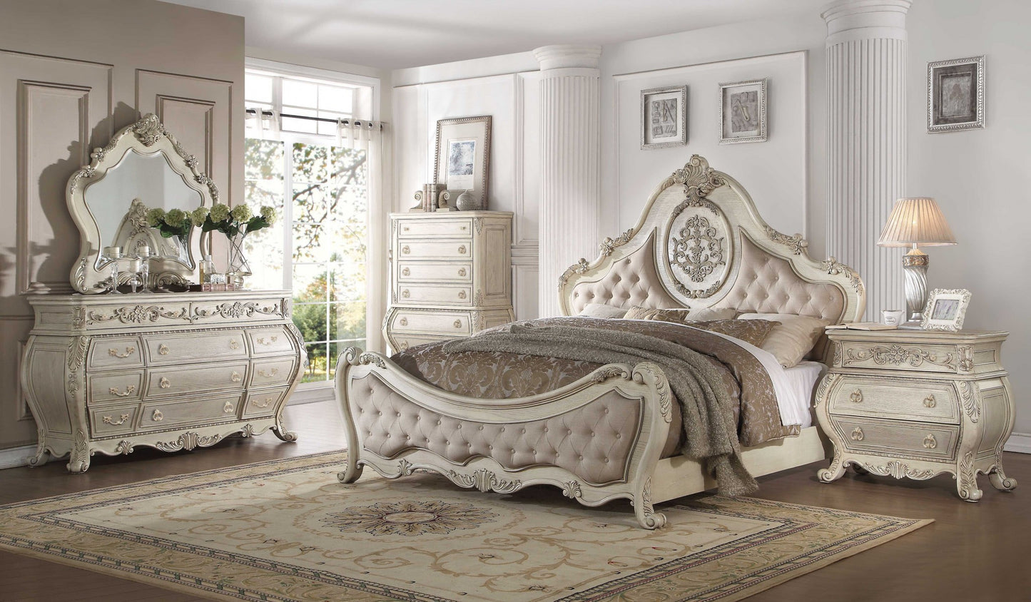 Natural and Black Solid Wood 6-Drawer Double Dresser